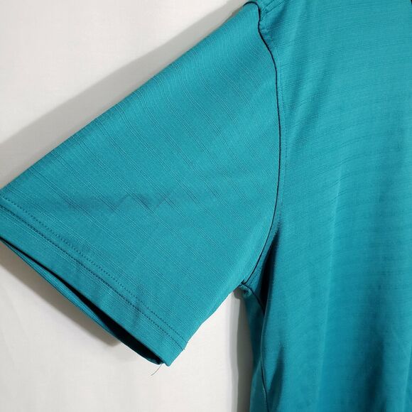 Golden Bear Performance Mens Polo Shirt Size XL Teal Short Sleeve Golf Textured - Picture 6 of 10